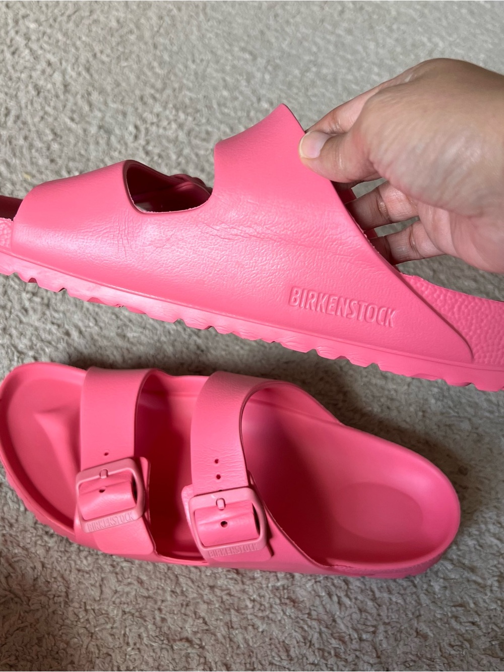 Birkenstock Arizona EVA Slides in Coral Pink Size 41 - Picture 5 of 8